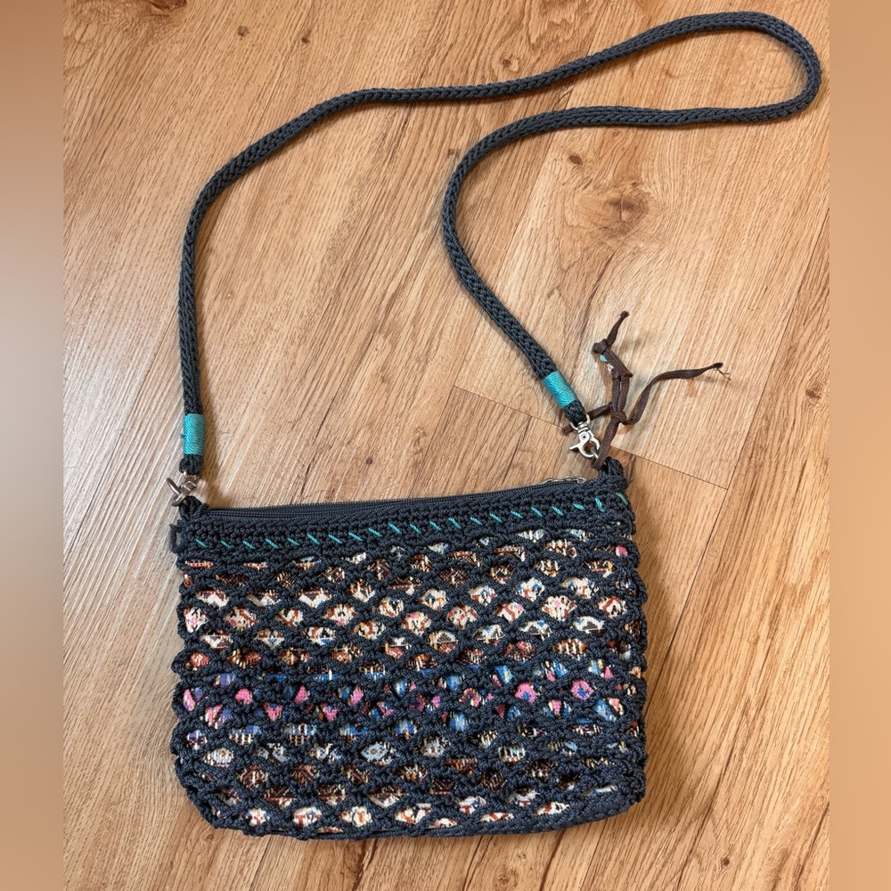 The Sak crossbody Multicolor Crochet Bag with detachable straps